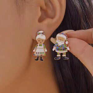 Santa earrings Couples earring Mrs Claus earrings Santa Clause